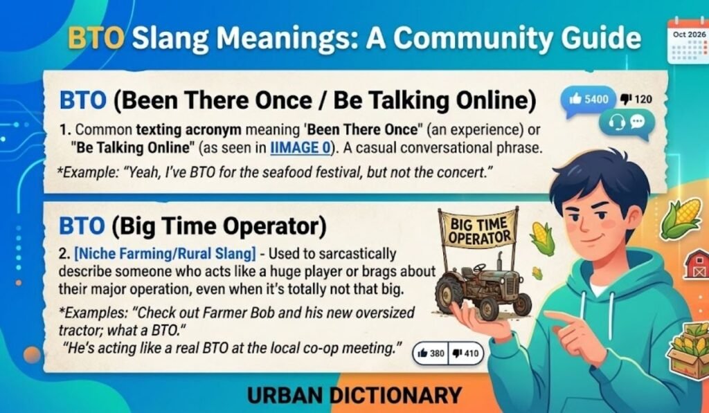 BTO Slang Meaning Urban Dictionary