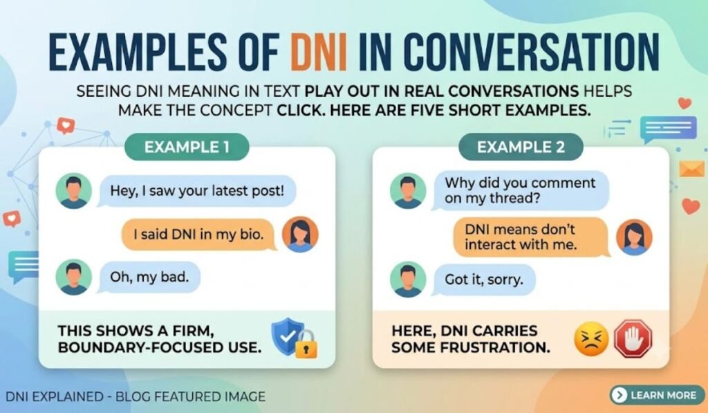Examples of DNI in Conversation
