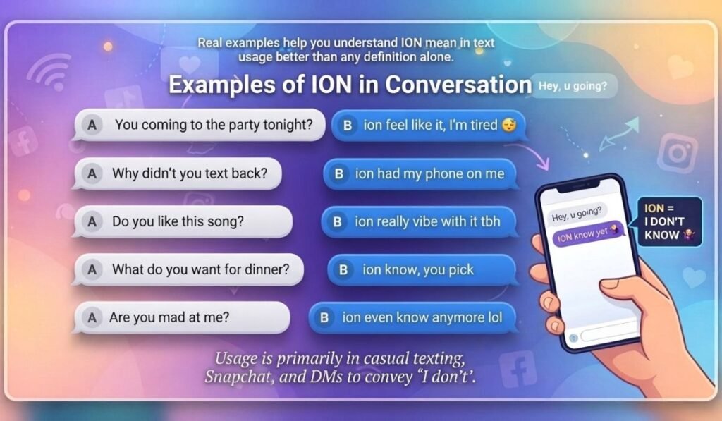 Examples of ION in Conversation