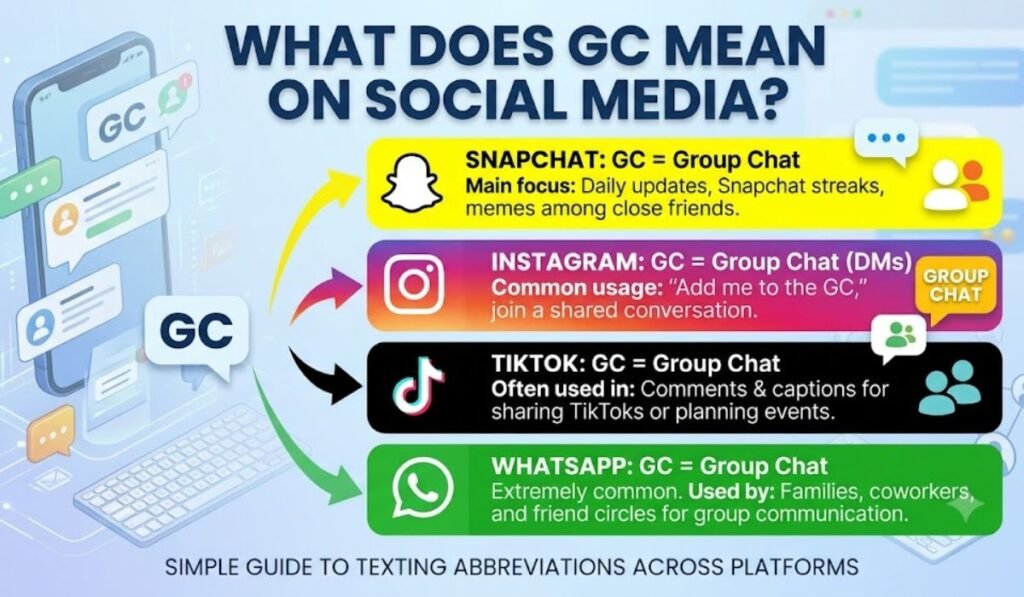 GC Mean on Snapchat, Instagram, TikTok, and WhatsApp