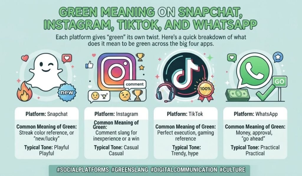Green Meaning on Snapchat, Instagram, TikTok, and WhatsApp