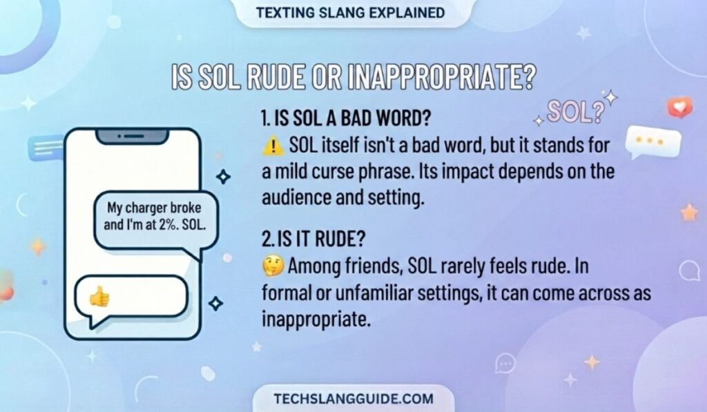 Is SOL Rude or Inappropriate