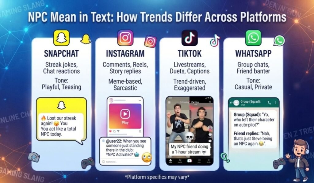 NPC Mean on Snapchat, Instagram, TikTok, and WhatsApp