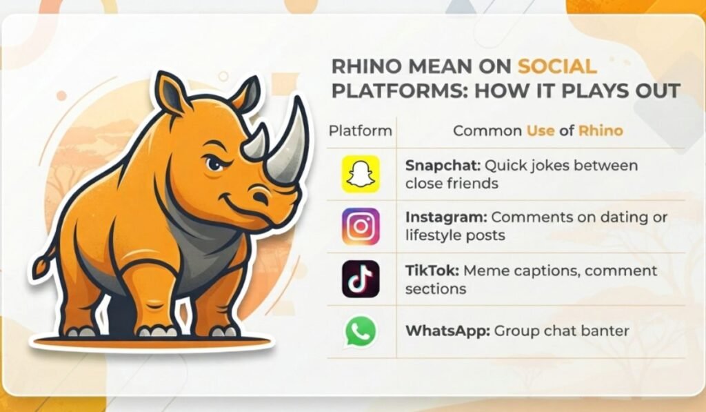 Rhino Mean on Snapchat, Instagram, TikTok, and WhatsApp