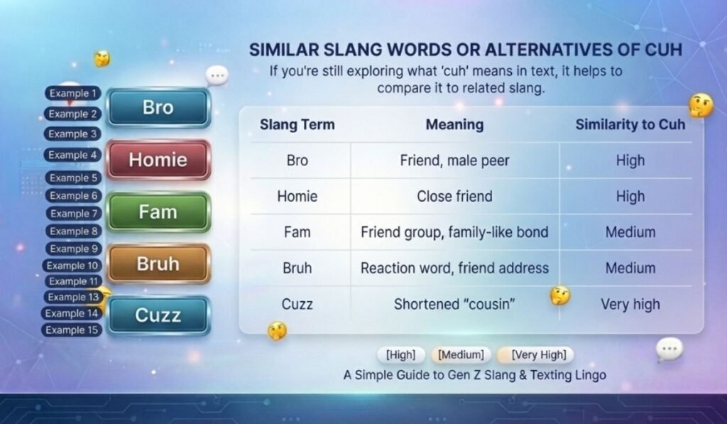 Similar Slang Words or Alternatives Of CUH