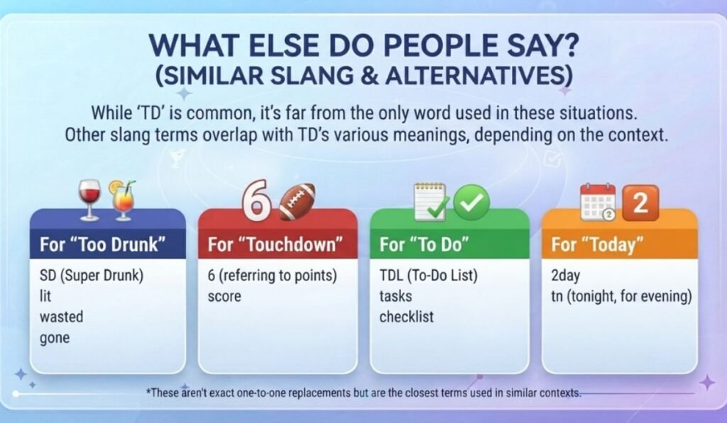 Similar Slang Words or Alternatives To TD