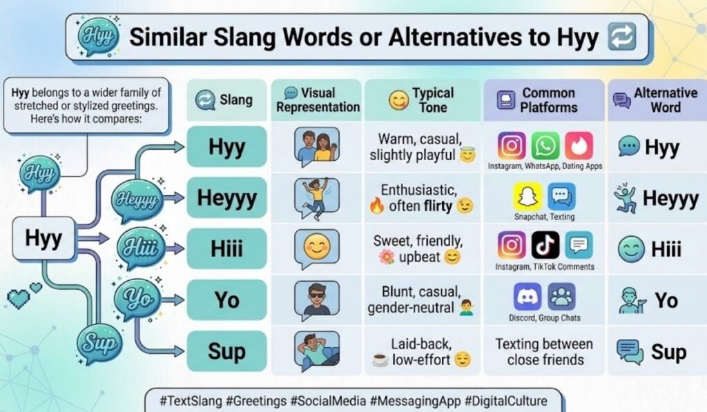 Similar Slang Words or Alternatives to Hyy