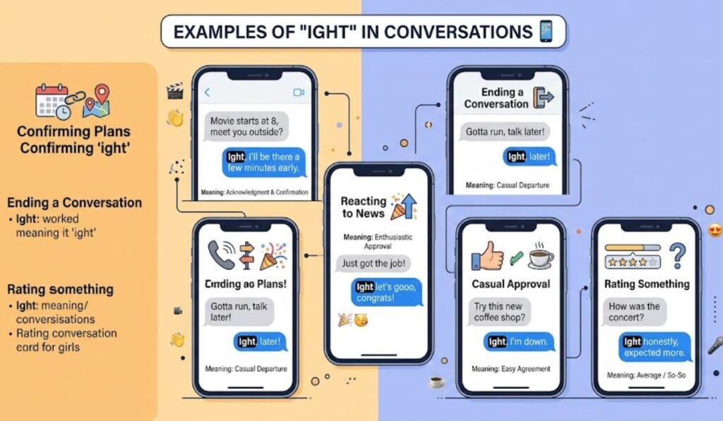 Examples of Ight in Conversations