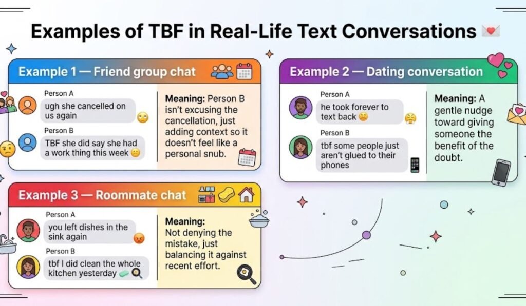 Examples of TBF in Real-Life Text Conversations