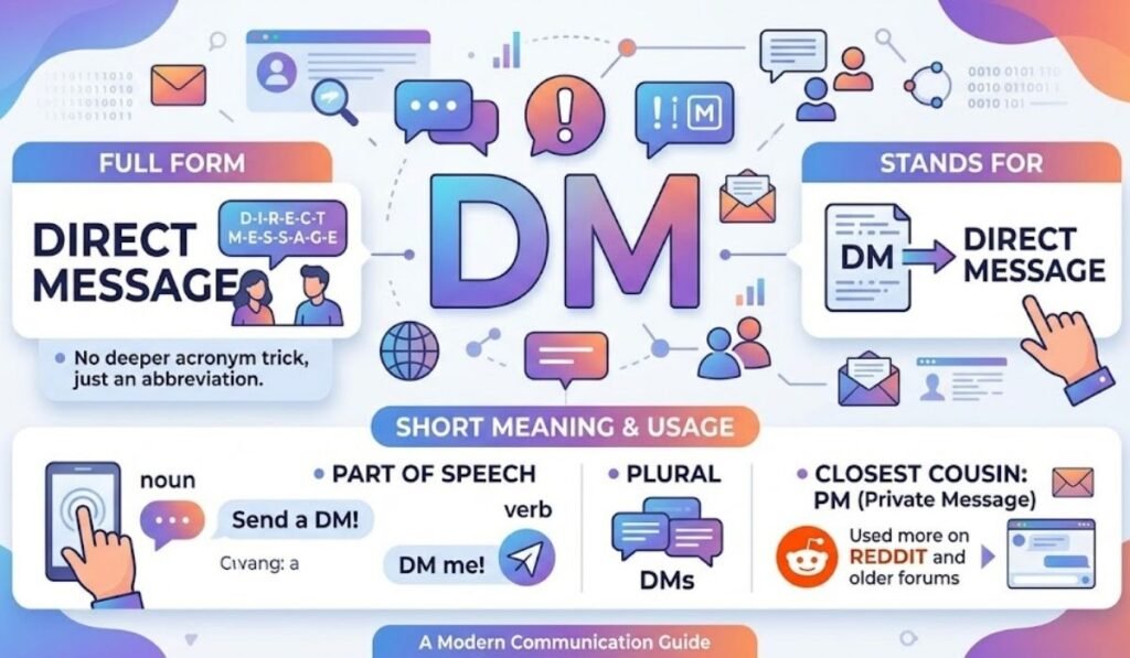 Full Form, Stands For & Short Meaning of DM