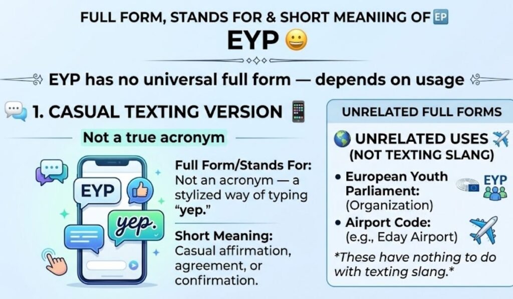Full Form, Stands For & Short Meaning of EYP