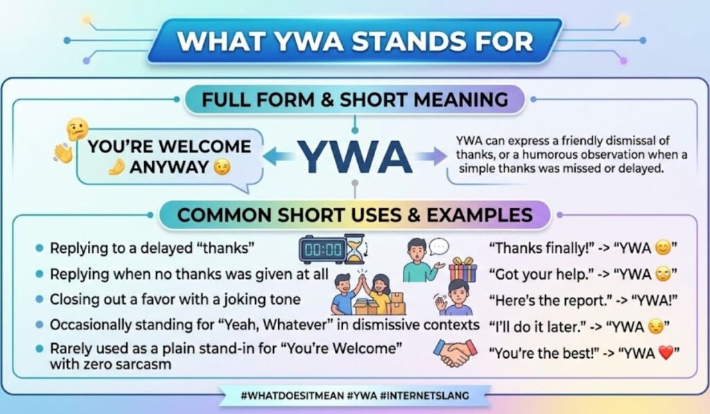 Full Form, Stands For & Short Meaning of YWA