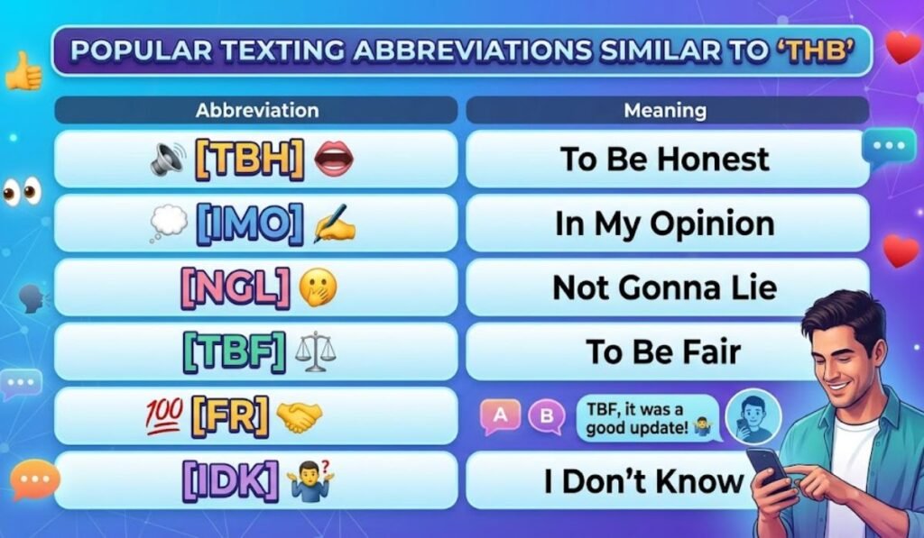 Popular Texting Abbreviations Similar to THB